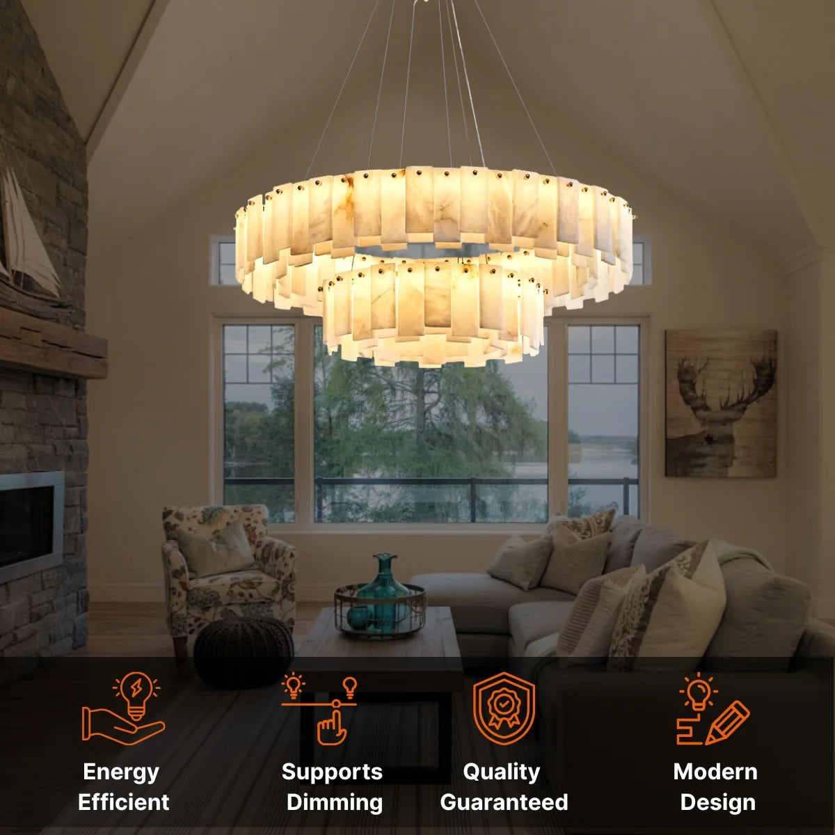 Vena Modern Gold Chandelier