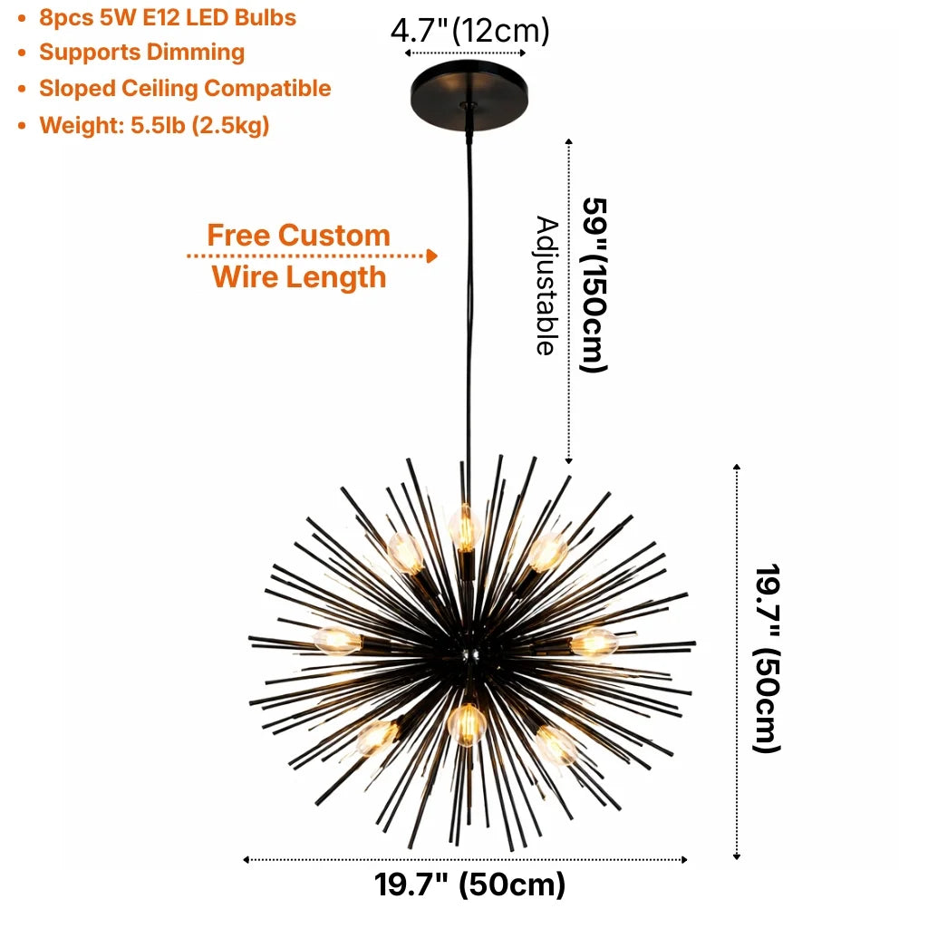 Pyro Modern Hanging Chandelier for Living Room & Dining Room