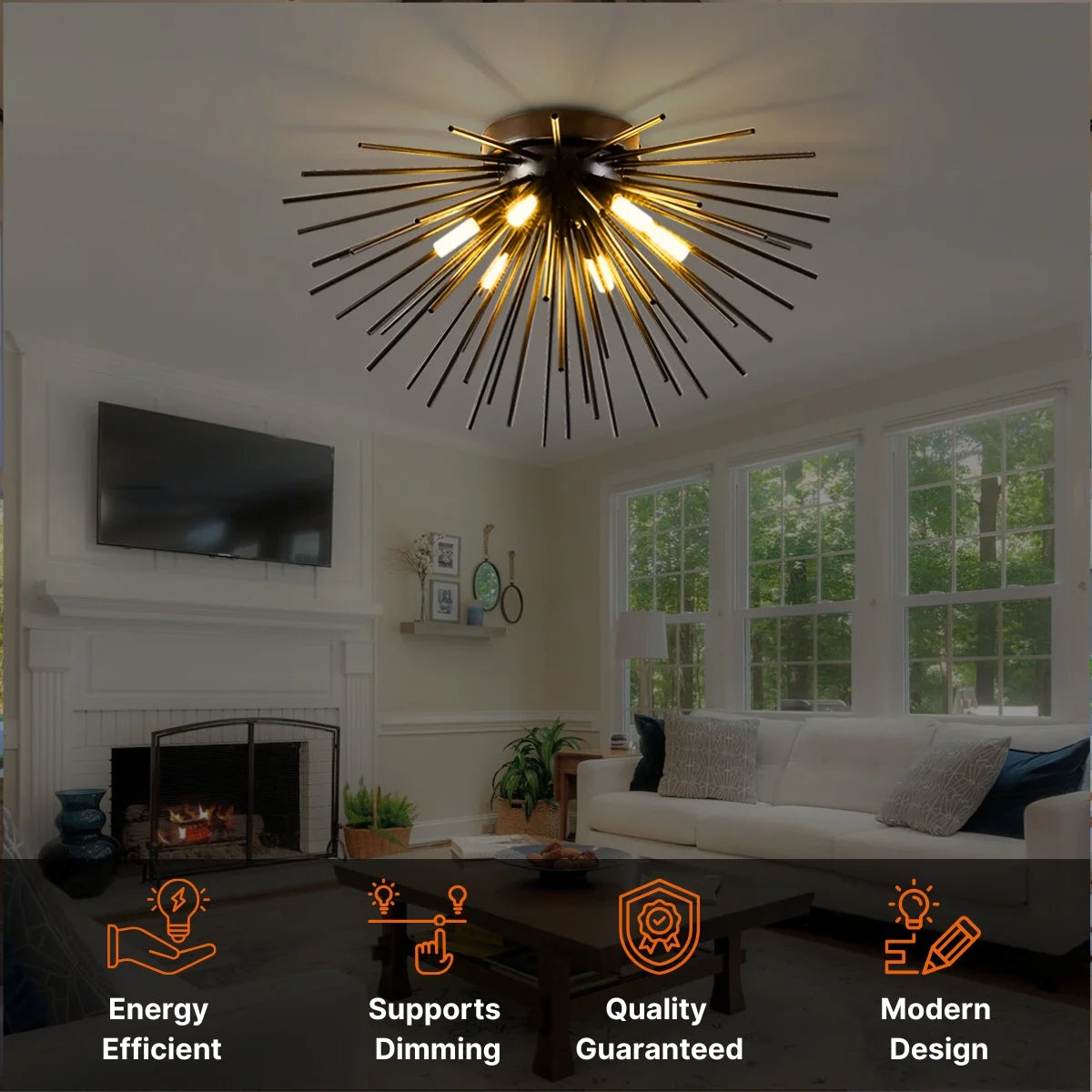 Pyro Living Room Ceiling Light