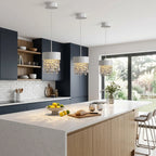 Vetra Mini White Crystal Pendant Light for Dining Room & Kitchen Island