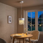 Vetra Mini White Crystal Pendant Light for Dining Room & Kitchen Island