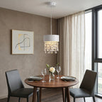 Vetra Mini White Crystal Pendant Light for Dining Room & Kitchen Island