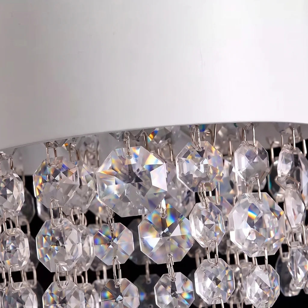 Vetra Mini White Crystal Pendant Light for Dining Room & Kitchen Island