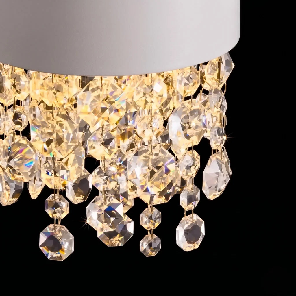 Vetra Mini White Crystal Pendant Light for Dining Room & Kitchen Island