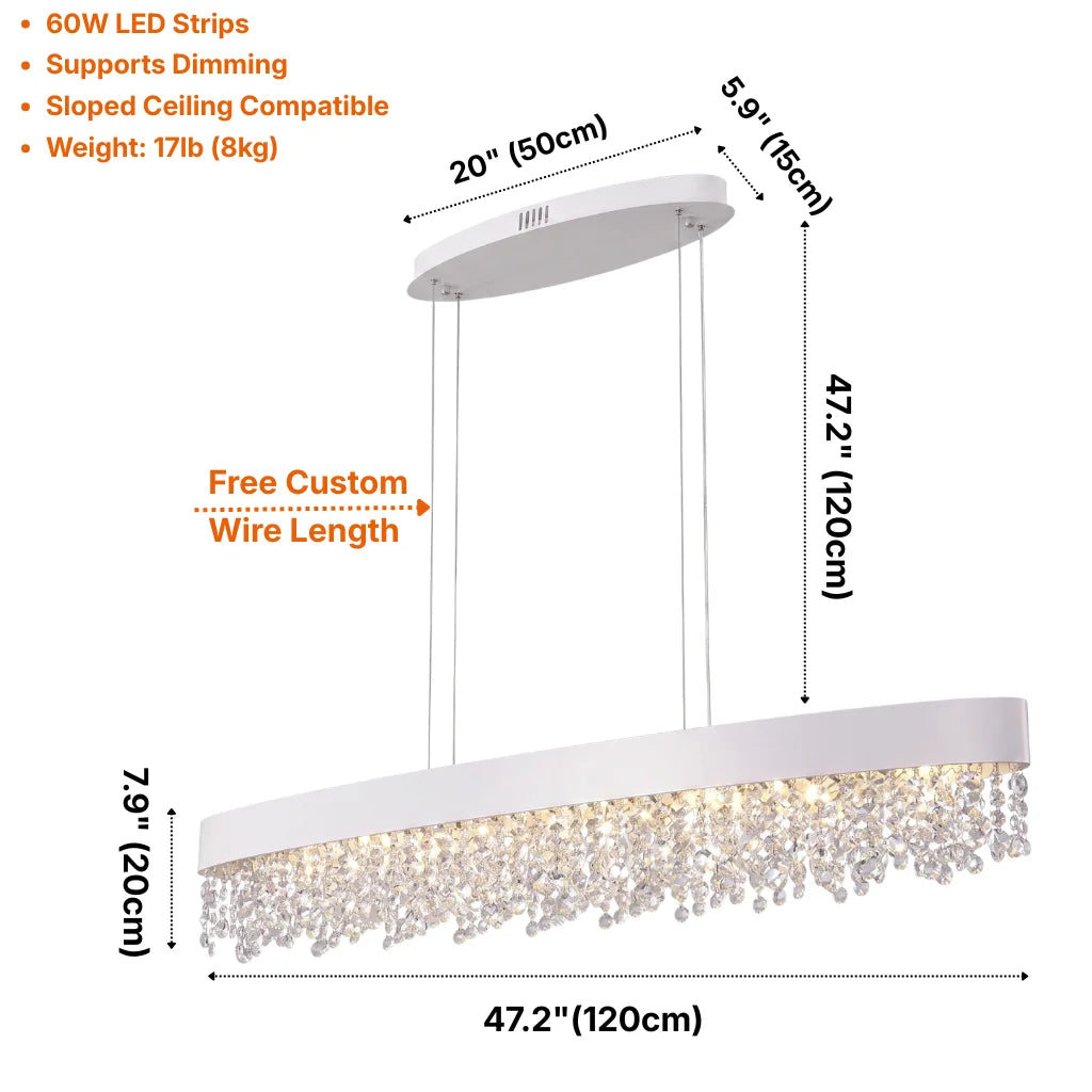 YOOGEE luxury crystal chandelier for modern dining room lighting