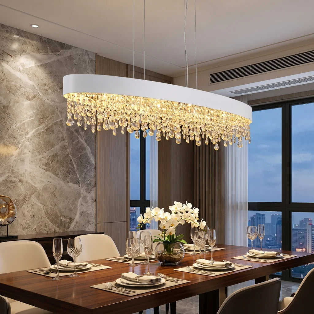 Modern chandelier light fixture for elegant living room decor