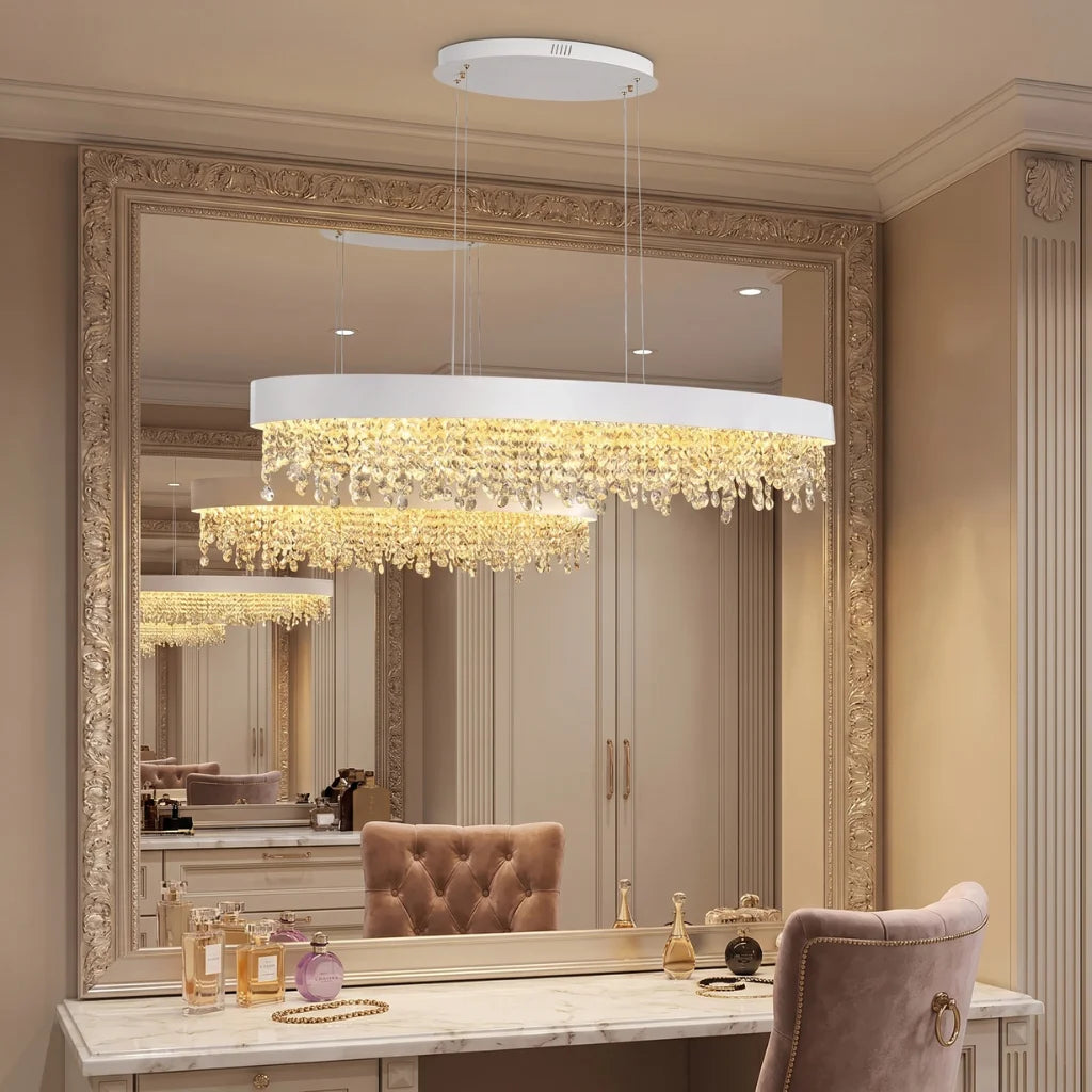 YOOGEE luxury crystal chandelier for modern dining room lighting