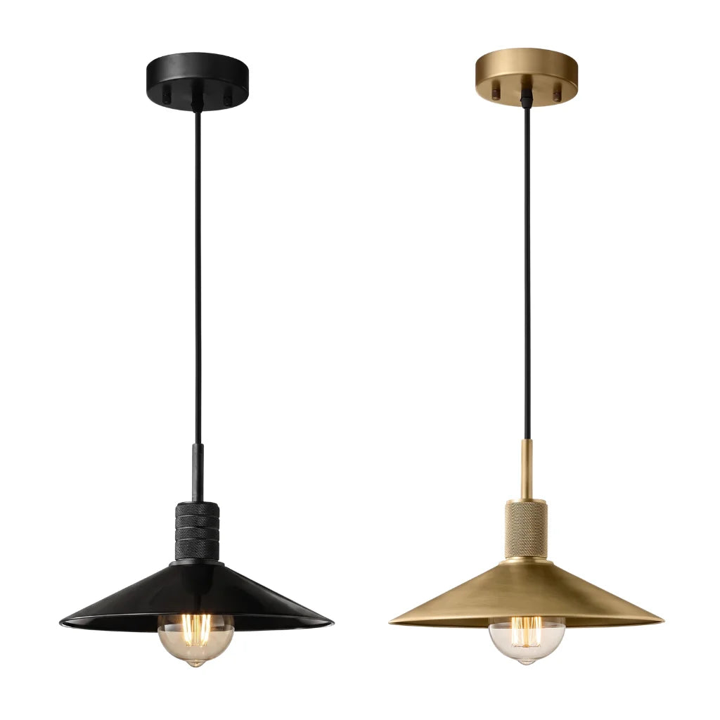 Brassa Black & Gold Glass Pendant Light for Dining Room & Kitchen Island