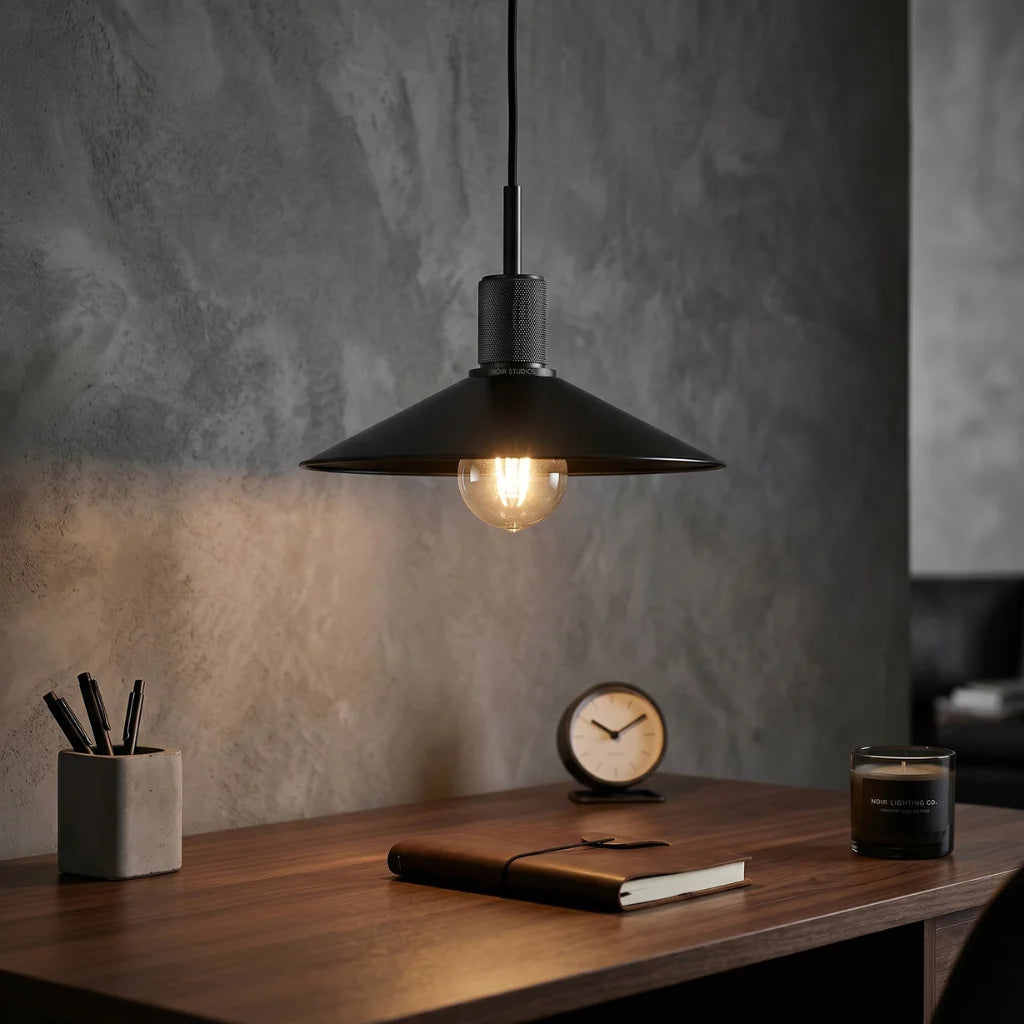 Brassa Black & Gold Glass Pendant Light for Dining Room & Kitchen Island