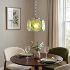 YOOGEE Celina Art Glass Pendant Lights pair over kitchen peninsula for eclectic home decor