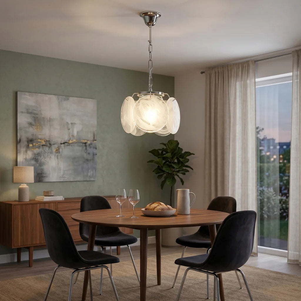 Celina Colorful Hand-blown Glass Pendant Light dimensional size reference for kitchen island