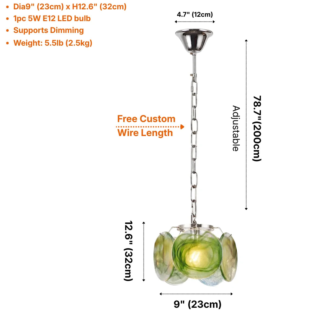 YOOGEE Celina Colorful Glass Pendant Light for luxury American kitchen island and dining areas