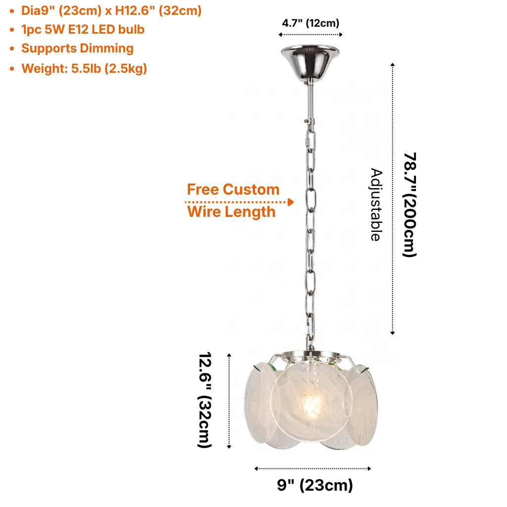 Celina Art Glass Pendant Light evening ambiance with warm lighting in modern dining room