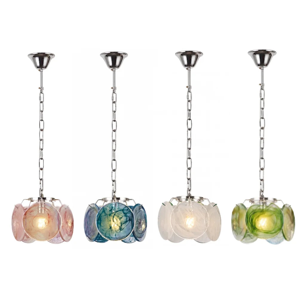 YOOGEE Celina Colorful Glass Pendant Light front view on white background