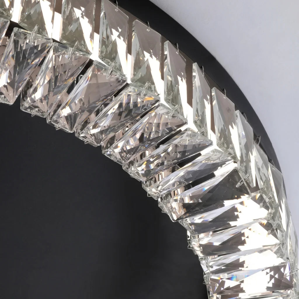 Led Modern Black Crystal Ceiling Lamp For Living Room