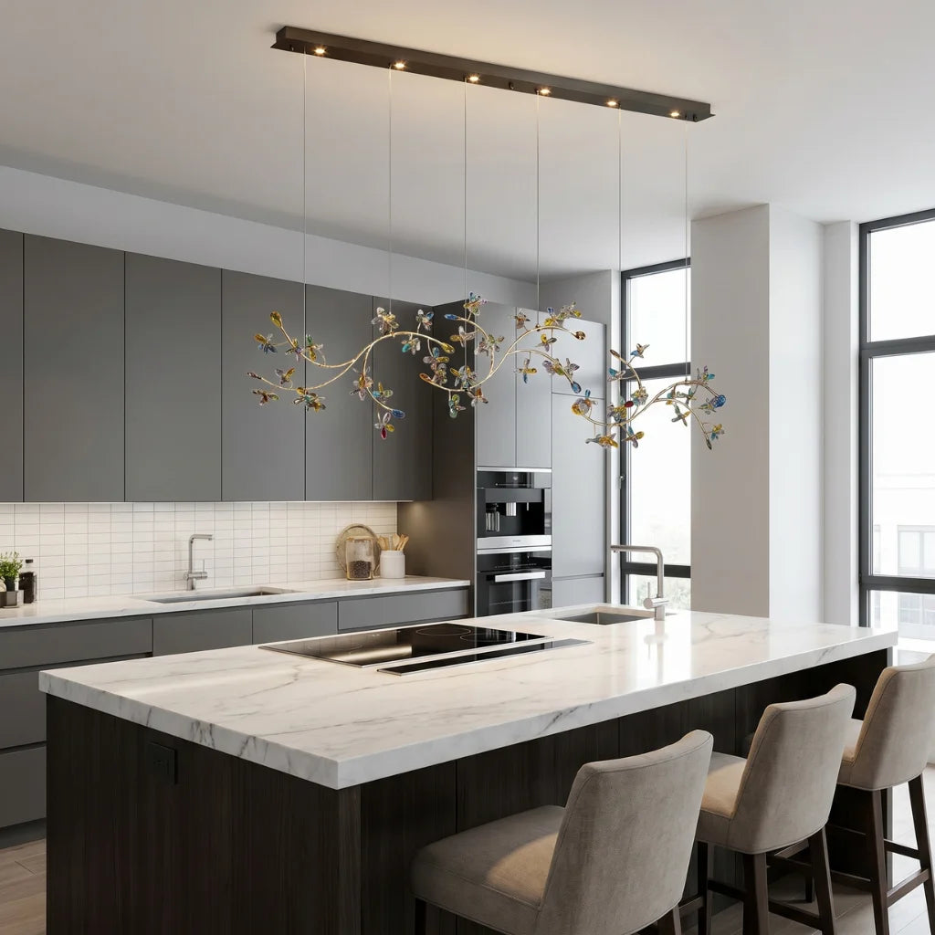 YOOGEE luxury crystal chandelier for modern dining room lighting