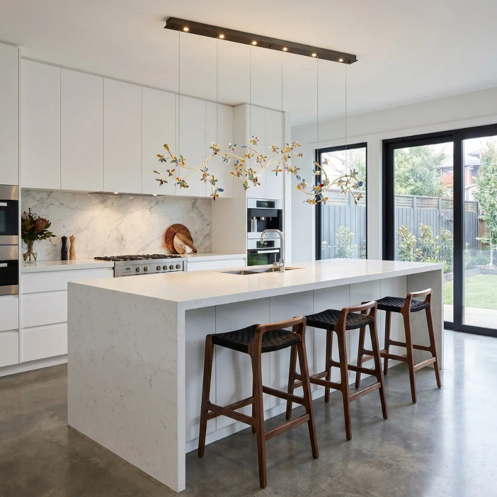 Modern chandelier light fixture for elegant living room decor