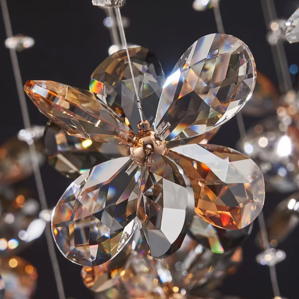 Lumix Luxury Gold Crystal Ceiling Light for Living Room & Dining Room