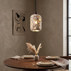 Tufa Natural Calcified Stone Pendant Light in open-concept American kitchen and dining area
