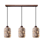 YOOGEE Tufa Calcified Stone Pendant Light front view on white background