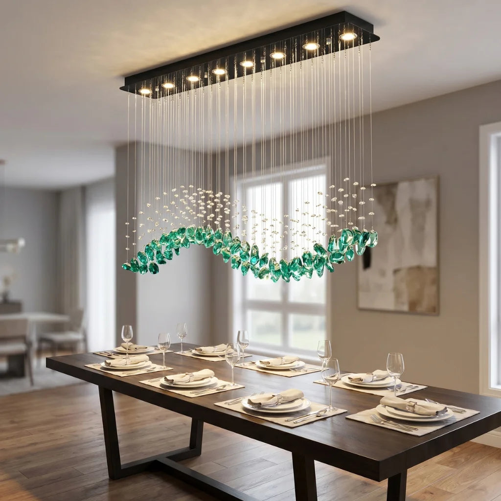 Modern chandelier light fixture for elegant living room decor