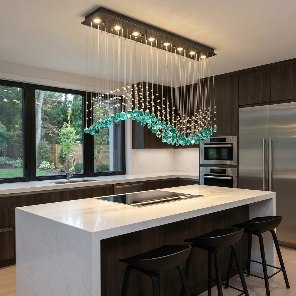 YOOGEE statement chandelier for dining room and foyer lighting