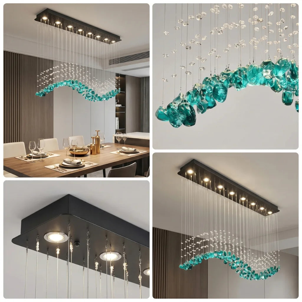 Modern chandelier light fixture for elegant living room decor