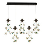 Sylvi Modern Crystal Chandelier with Black Frame for Dining Room & Living Room