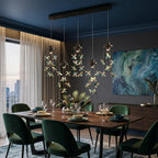 Sylvi Modern Crystal Chandelier with Black Frame for Dining Room & Living Room