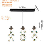 Sylvi Modern Crystal Chandelier with Black Frame for Dining Room & Living Room