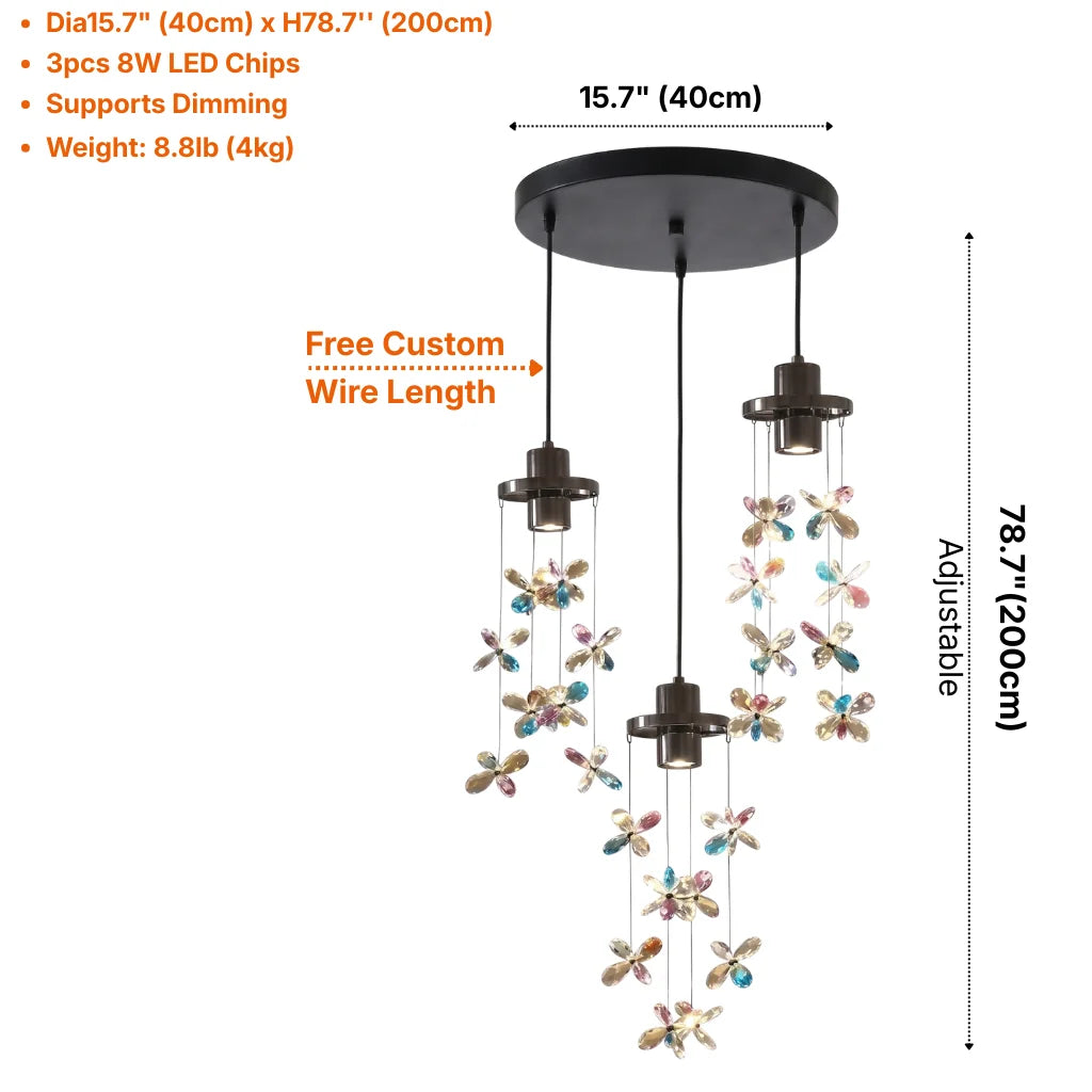 Sylvi Modern Crystal Chandelier with Black Frame for Dining Room & Living Room