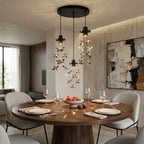 Sylvi Modern Crystal Chandelier with Black Frame for Dining Room & Living Room