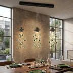Sylvi Modern Crystal Chandelier with Black Frame for Dining Room & Living Room