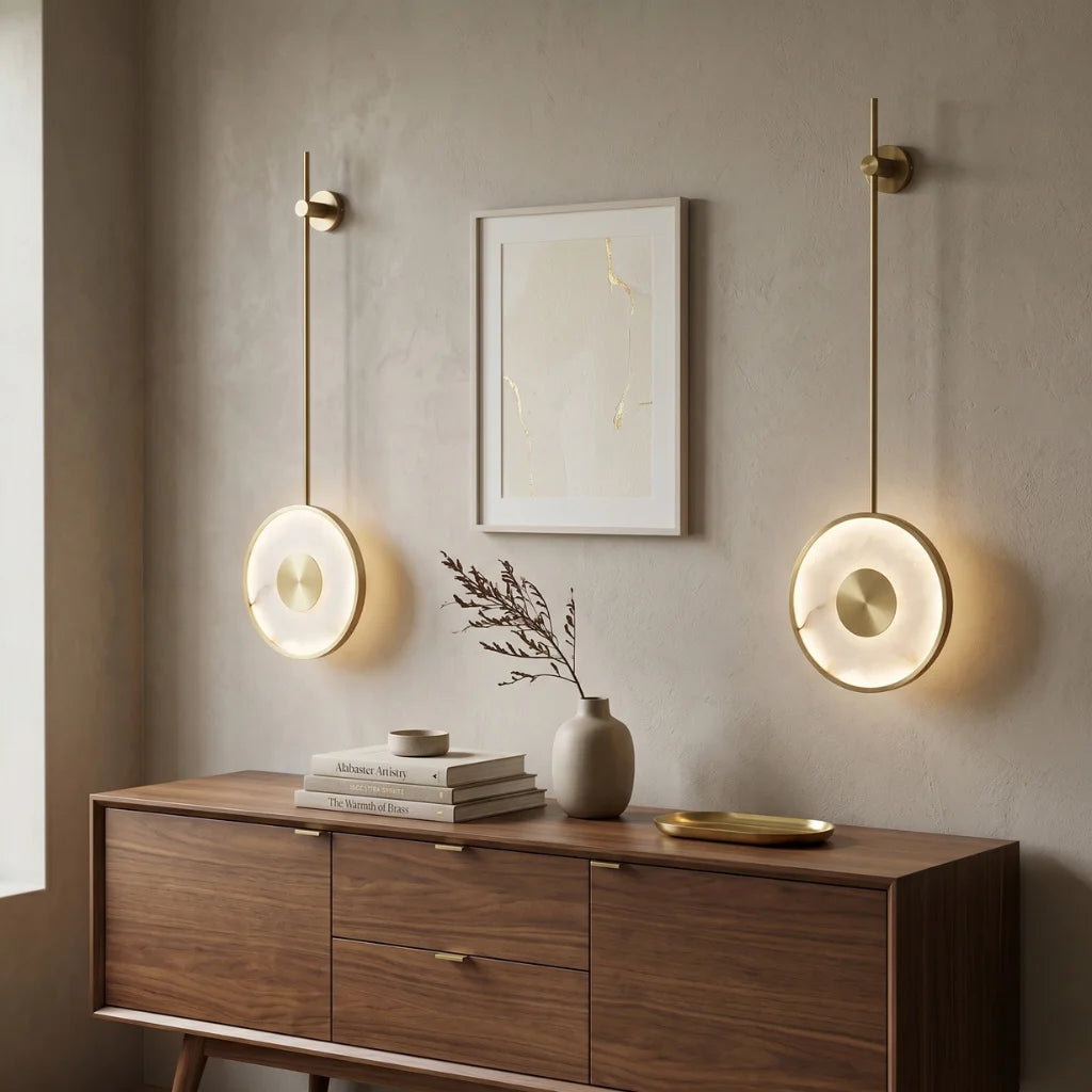 Solyn Natural Marble LED Wall Sconce for Living Room & Bedroom