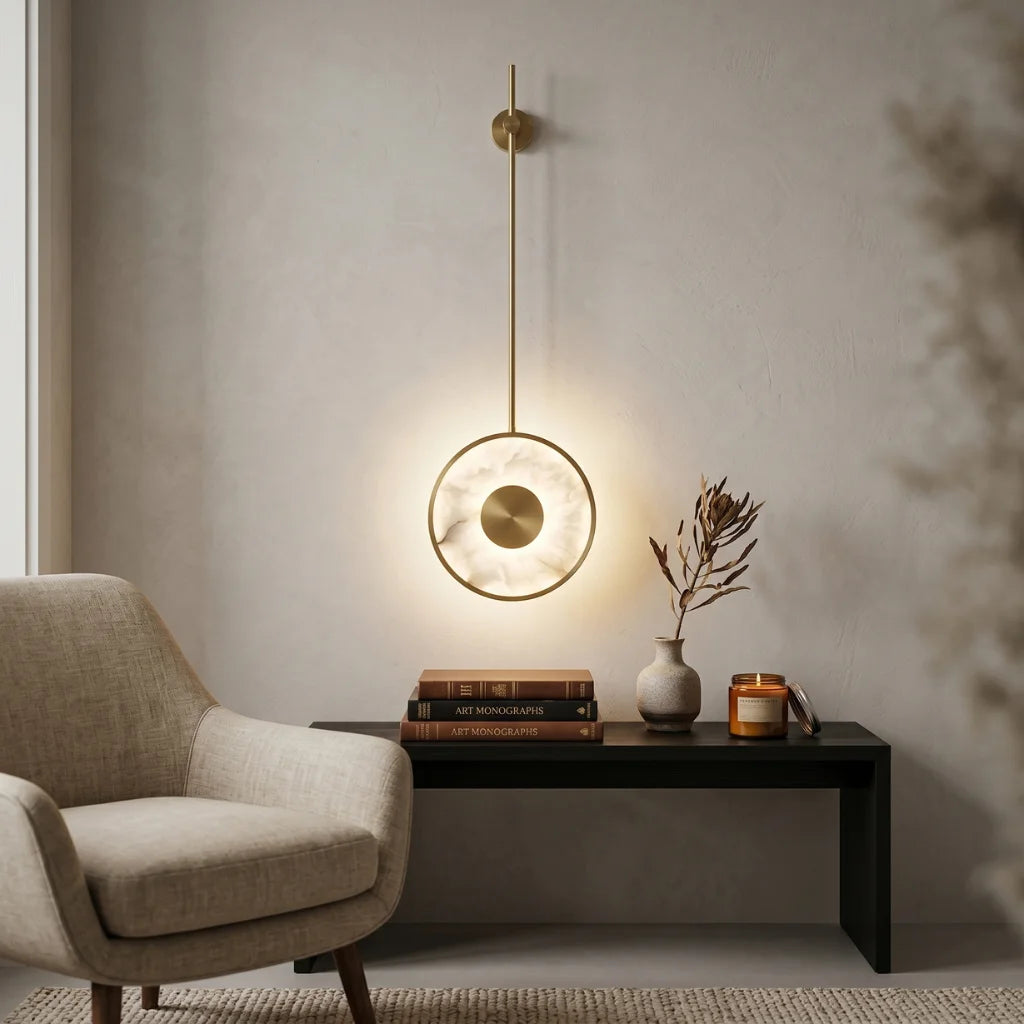 Solyn Natural Marble LED Wall Sconce for Living Room & Bedroom