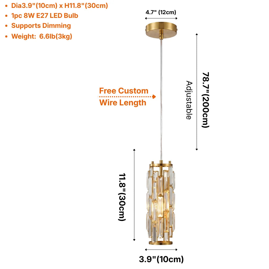 YOOGEE Clyo Crystal Pendant Lights pair over kitchen peninsula for modern American homes
