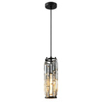 YOOGEE Clyo Crystal Pendant Light front view on white background for kitchen island lighting