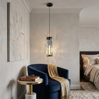Clyo Crystal Pendant Light close-up showing faceted glass crystal texture and metal finish