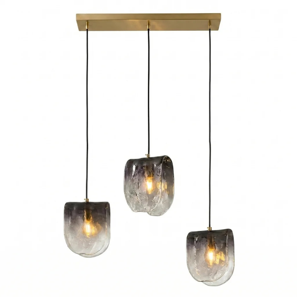 Dysa Smoky Grey Glass Pendant Light for Dining Room & Kitchen Island