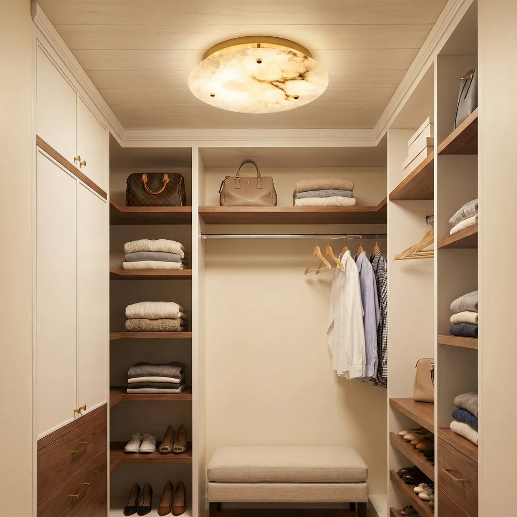 Small Marble Ceiling-mounted Lamp For Cloakroom
