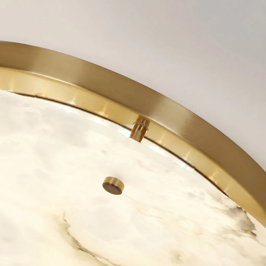 Brushed Gold Marble Ceiling Light For Bedroom