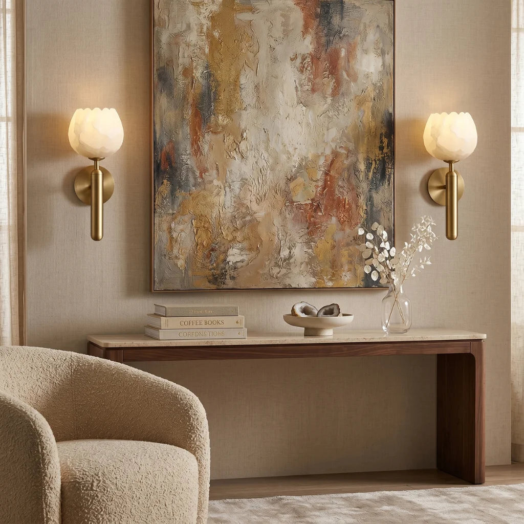 Velin Marble LED Wall Sconce for Bedroom, Living Room & Hallway