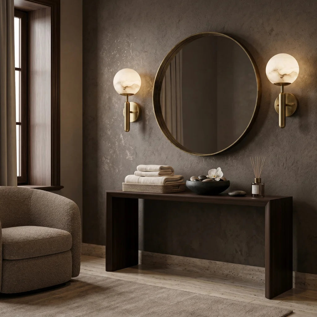 Velin Marble LED Wall Sconce for Bedroom, Living Room & Hallway