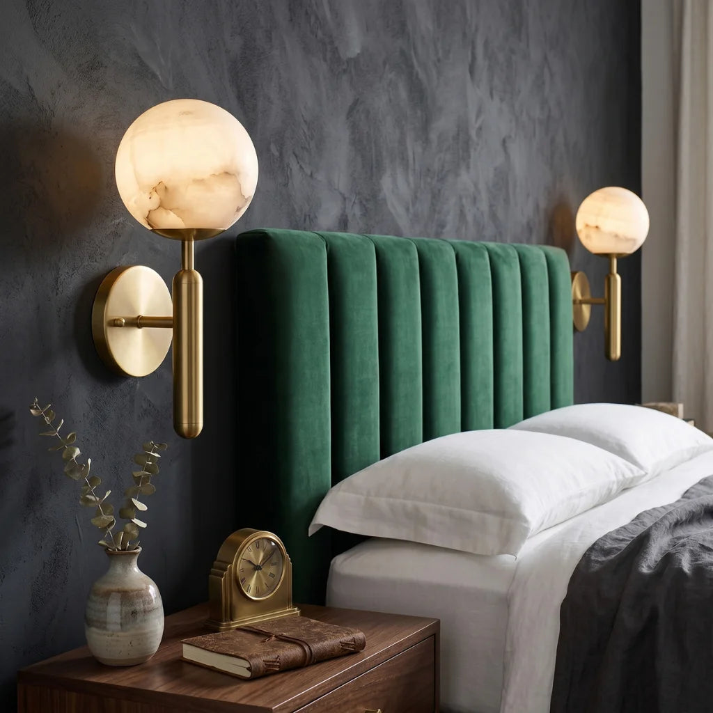 Velin Marble LED Wall Sconce for Bedroom, Living Room & Hallway