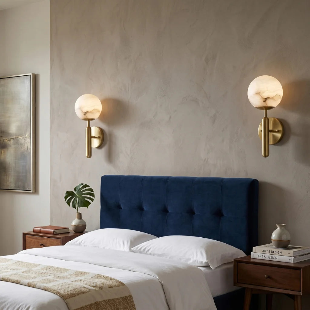 Velin Marble LED Wall Sconce for Bedroom, Living Room & Hallway