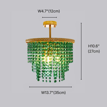 Vesil Luxury Green or Clear Crystal Chandelier for Living Room & Dining Room | YOOGEE Lighting