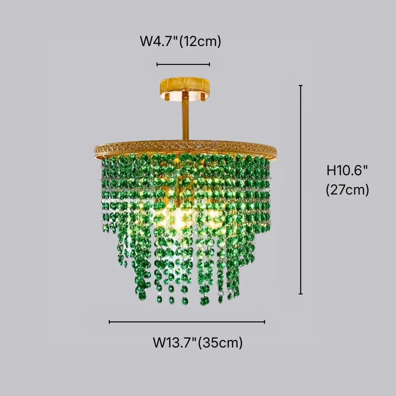 Vesil Luxury Green or Clear Crystal Chandelier for Living Room & Dining Room | YOOGEE Lighting