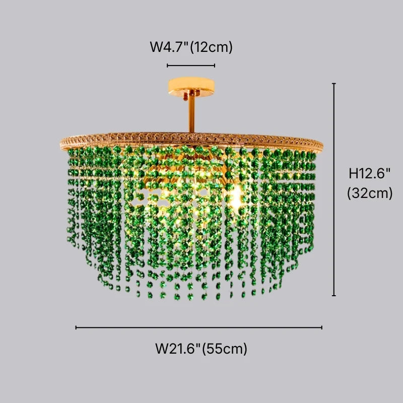 Vesil Luxury Green or Clear Crystal Chandelier for Living Room & Dining Room | YOOGEE Lighting