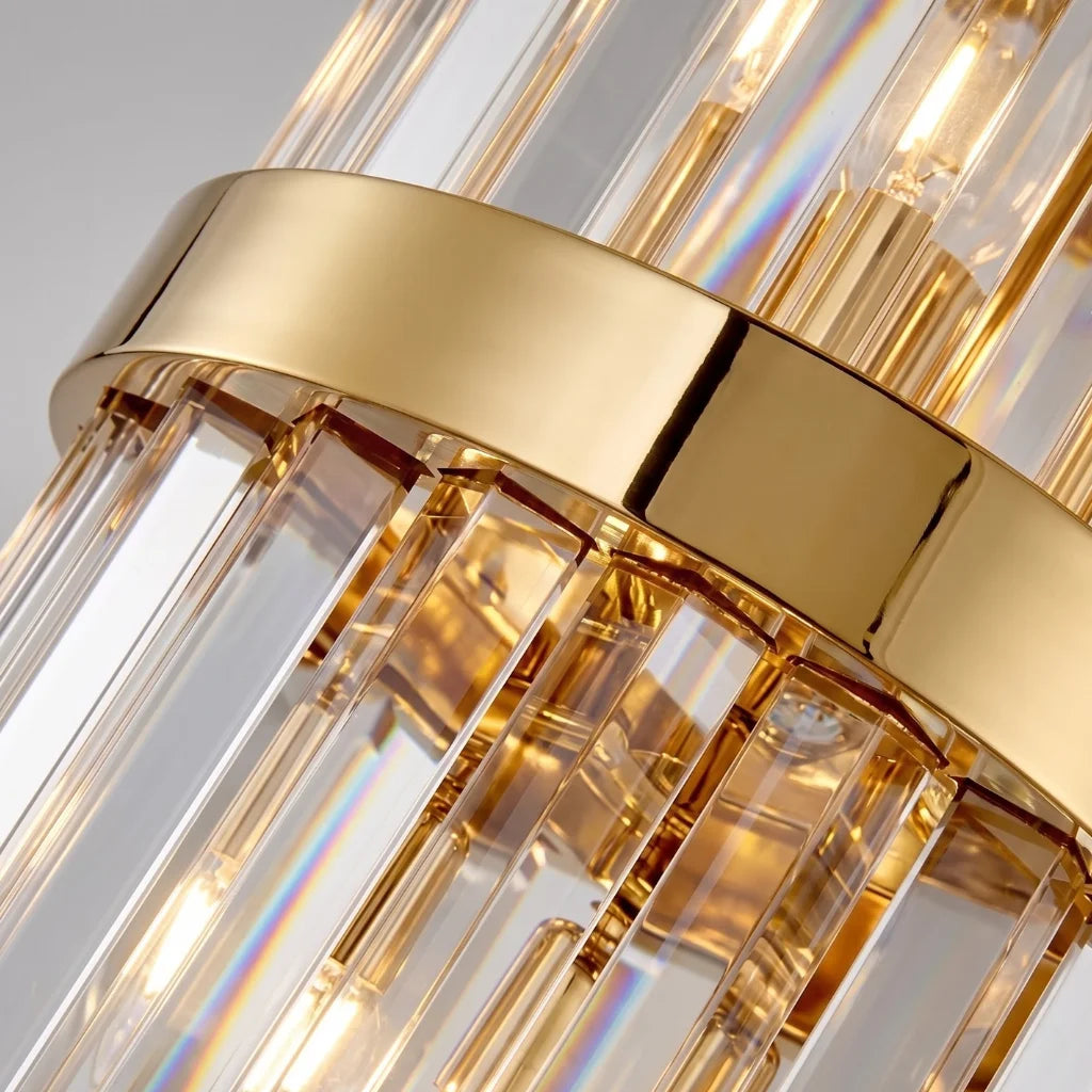 Cilo Gold Crystal Wall Sconce for Bedroom, Living Room & Hallway