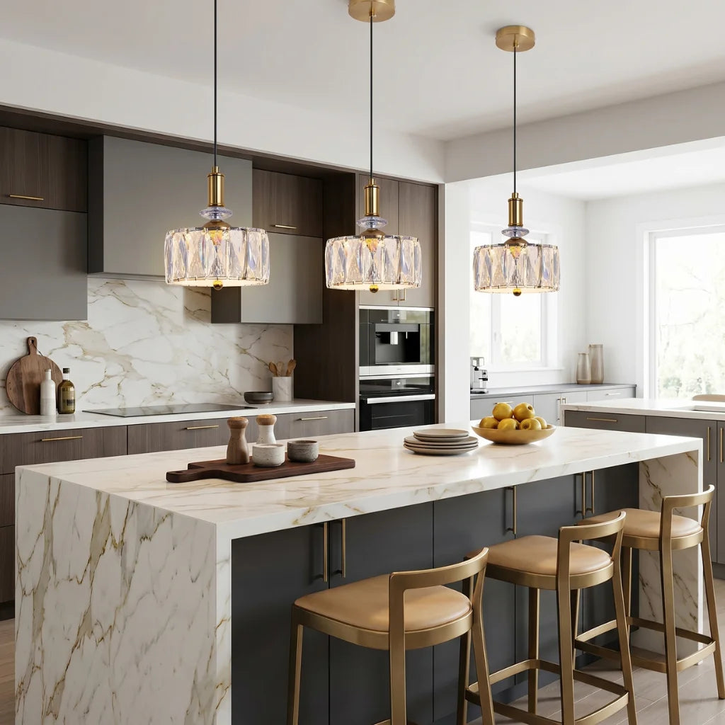 Elora LED Crystal Pendant Light Modern Black Small Crystal Chandelier
